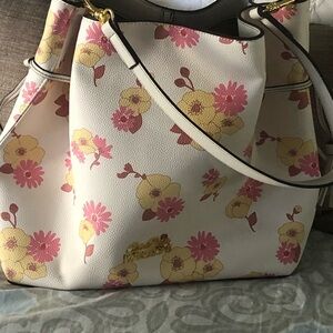 Floral Shoulder Bag - Cream, Pink, Yellow